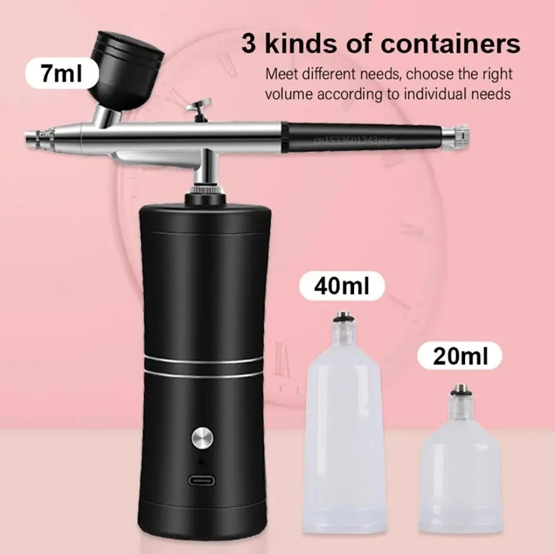 Airbrush Machines and Airbrush Colors for Nails Cordless Portable Airbrush Kit with Compressor High-Pressure Rechargeable Air Brush Spray Machine with 0.3mm Nozzle for Painting Makeup Model Barber Cookie Cake