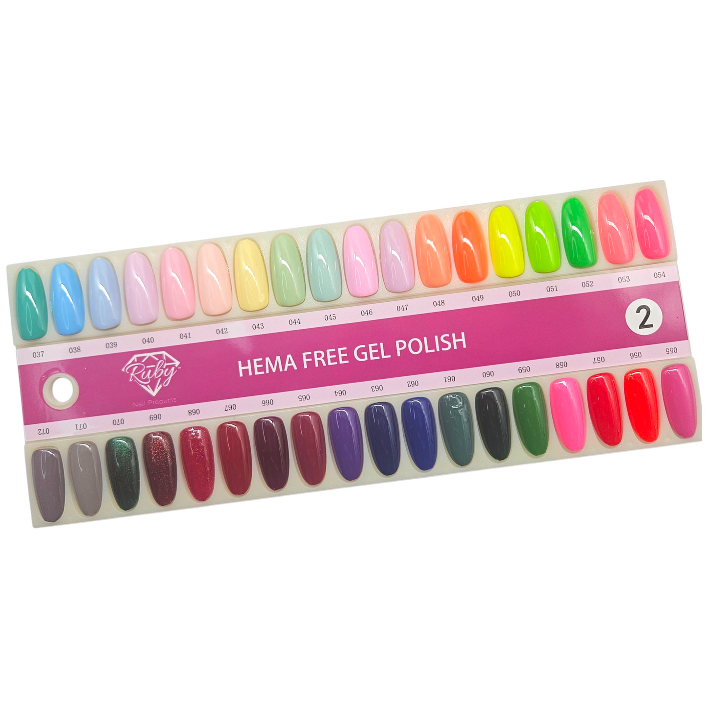 Ruby HEMA Free Gel Polish 15ml 0.5oz Board #2 Colors #37 to #72