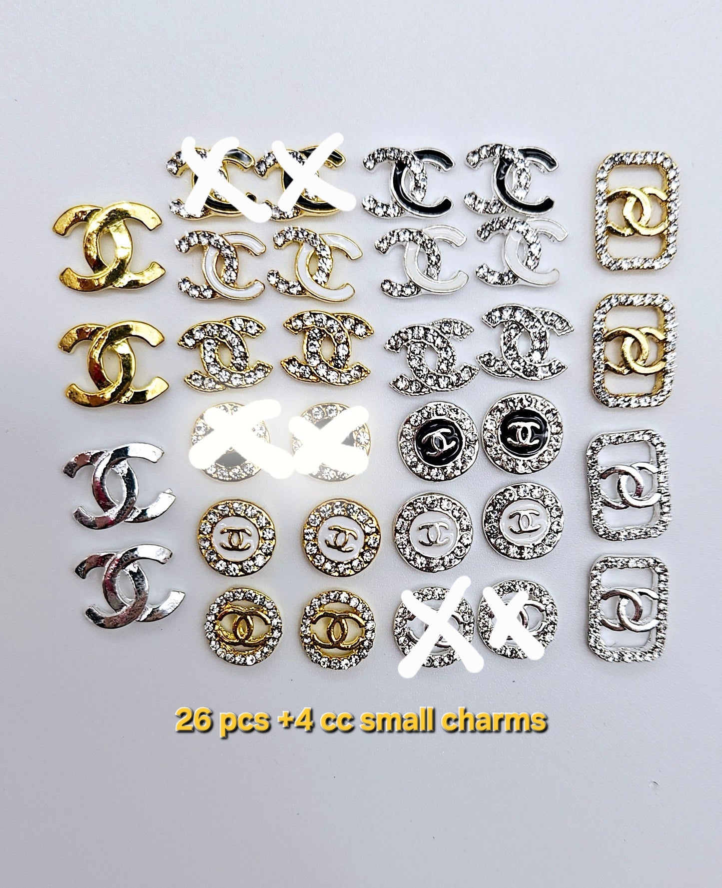 Luxury Logo (C.c) Nail Charms Alloy and Zircon High Quality