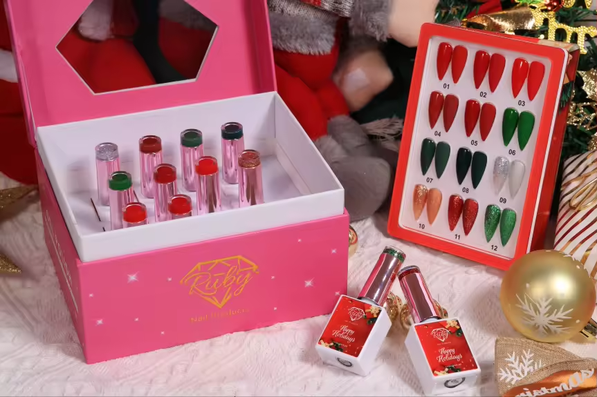 Ruby Happy Holidays Gel Polish Collection (2 Sets) Christmas and Winter Blue