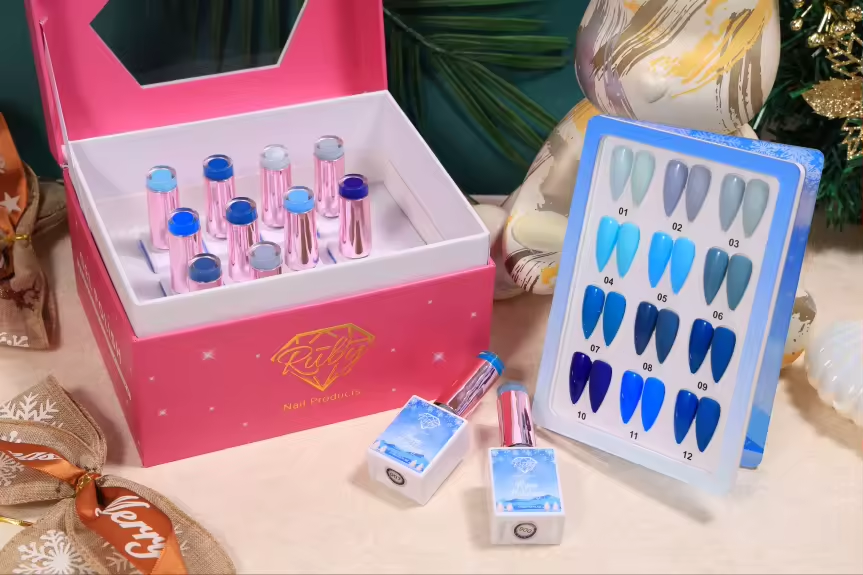 Ruby Happy Holidays Gel Polish Collection (2 Sets) Christmas and Winter Blue