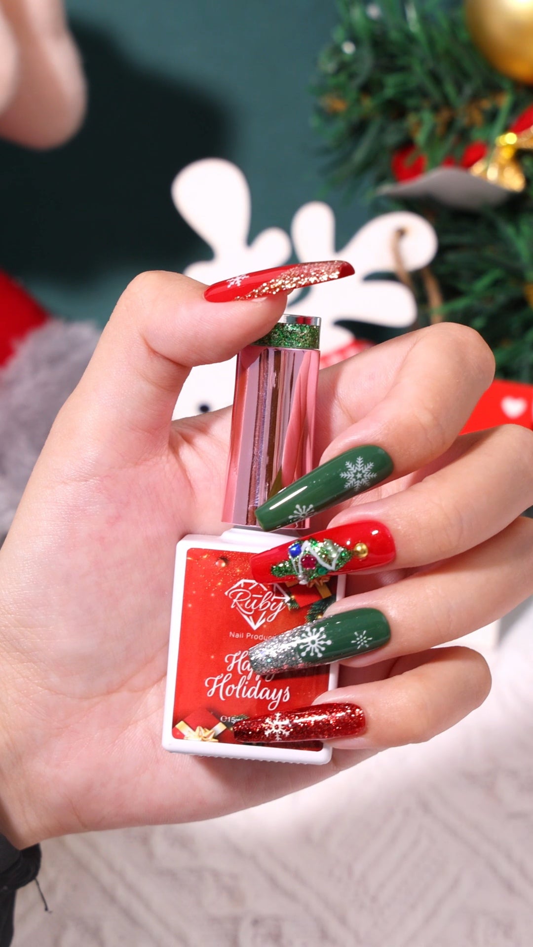 Ruby Happy Holidays Gel Polish Collection (2 Sets) Christmas and Winter Blue