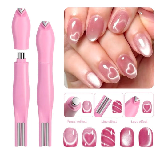 3-in-1 Heart Cat Eye Magnet Tool - Multi-Effect Detachable Magnetic Wand for Gel Polish