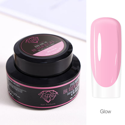 Ruby Premium Builder Gel in Jar 50g 50ml HEMA and TPO Free Low Heat 12 Colors