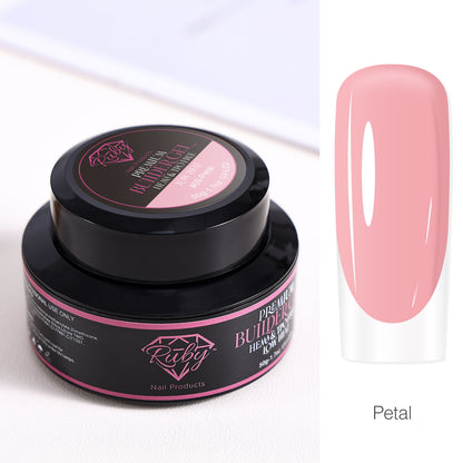 Ruby Premium Builder Gel in Jar 50g 50ml HEMA and TPO Free Low Heat 12 Colors