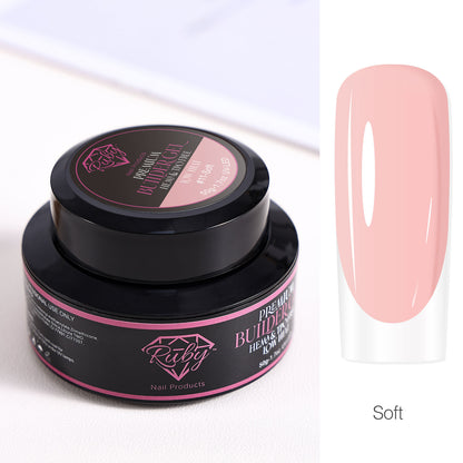 Ruby Premium Builder Gel in Jar 50g 50ml HEMA and TPO Free Low Heat 12 Colors
