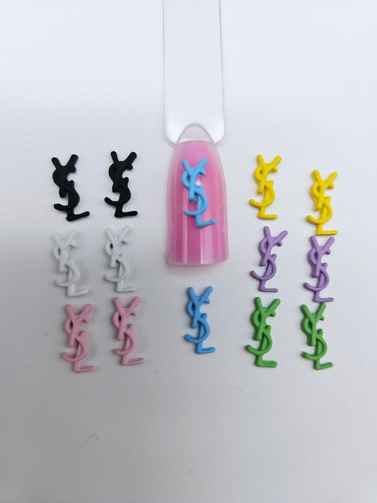 Colorful Designer Brand Logo Nail Charms