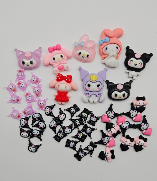 Kawaii Kuromi My Melody Nail Charms Small and Big Sizes