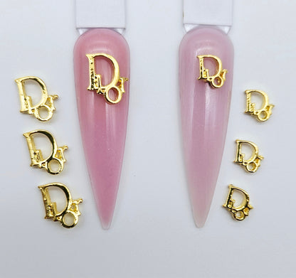 Dior Designer Luxury Brand Logo Nail Charms