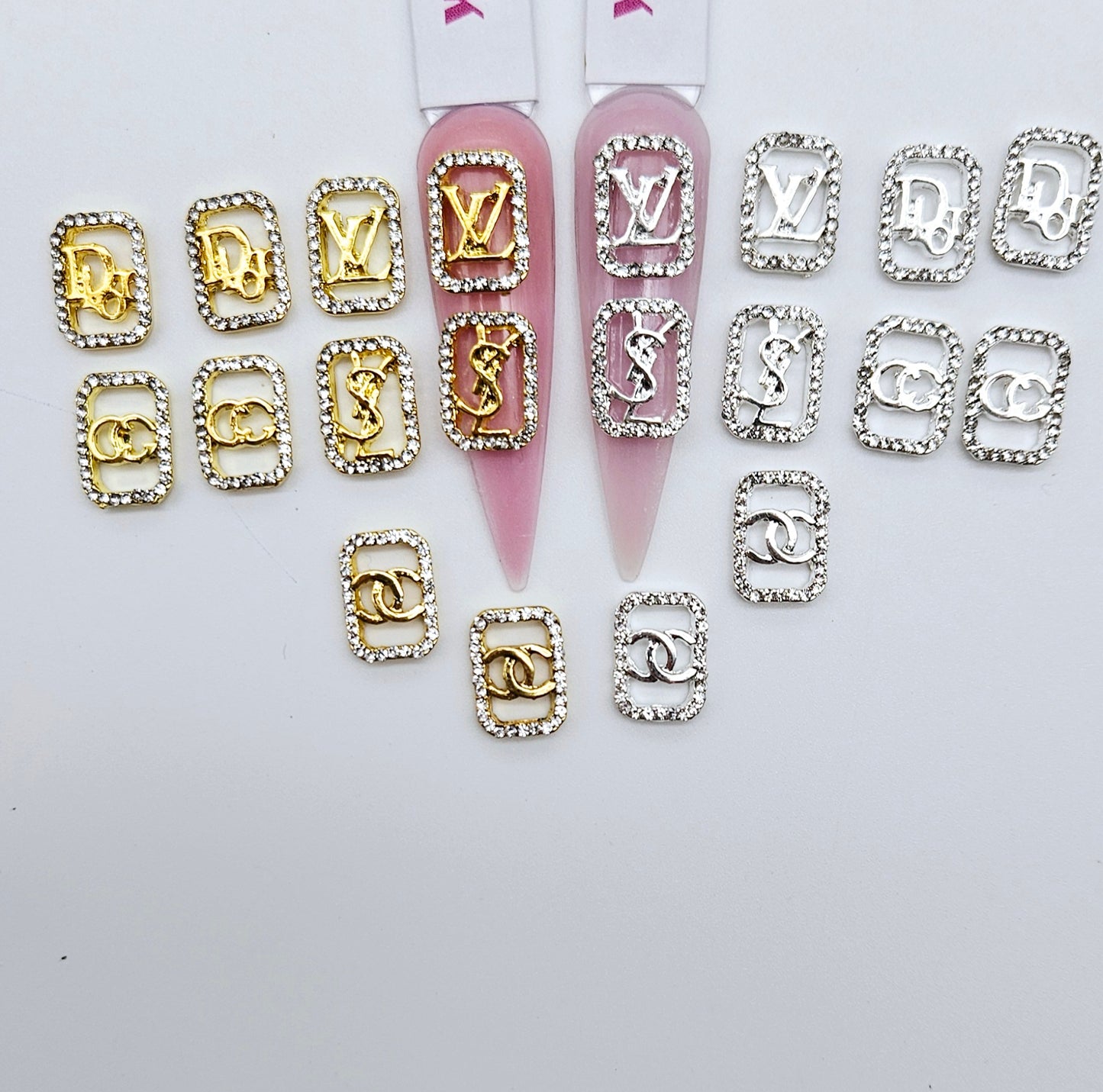 LV Designer Luxury Brand Logo Nail Charms