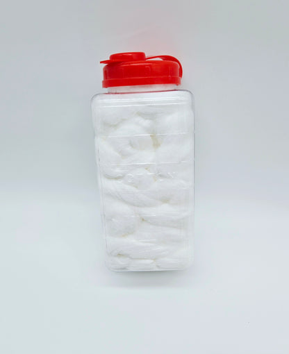 Cotton Container Filled with Cotton, Cap Color Varies