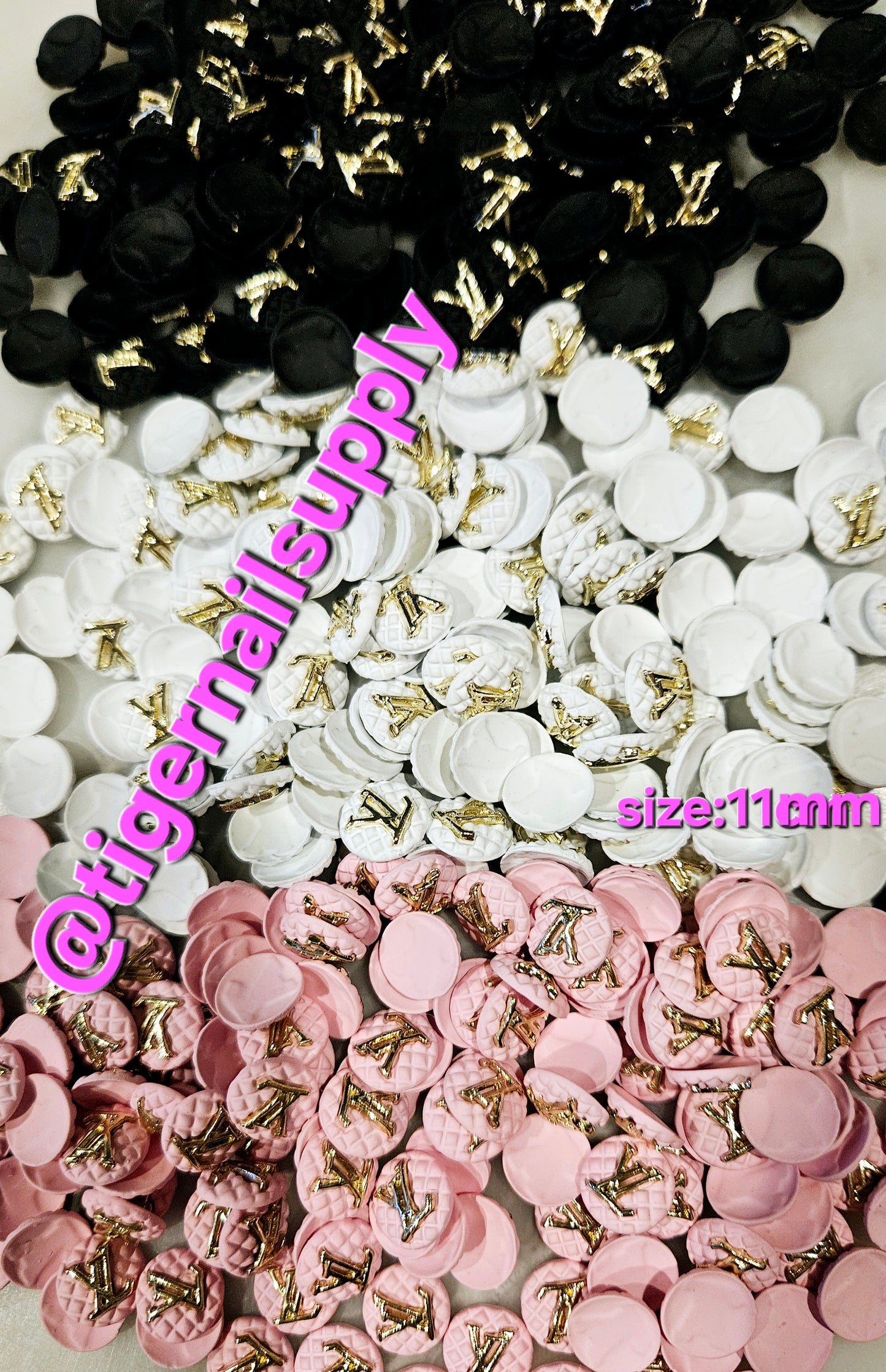 Luxury Logo (l.v.) Nail Charms Alloy and Zircon High Quality