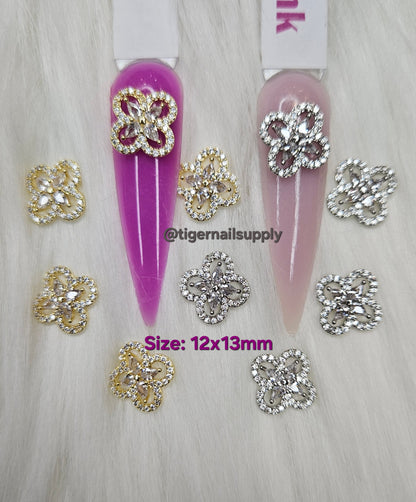Luxury Logo (l.v.) Nail Charms Alloy and Zircon High Quality