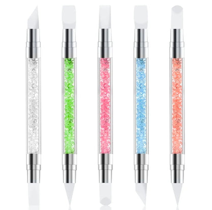 1pc or 5pcs Double Ended Silicone Sculpture Pen Sculpture Dotting Pen Silicone Nails Art Brush Manicure Carving Pen DIY Manicure Tools