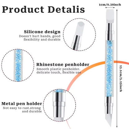 1pc or 5pcs Double Ended Silicone Sculpture Pen Sculpture Dotting Pen Silicone Nails Art Brush Manicure Carving Pen DIY Manicure Tools