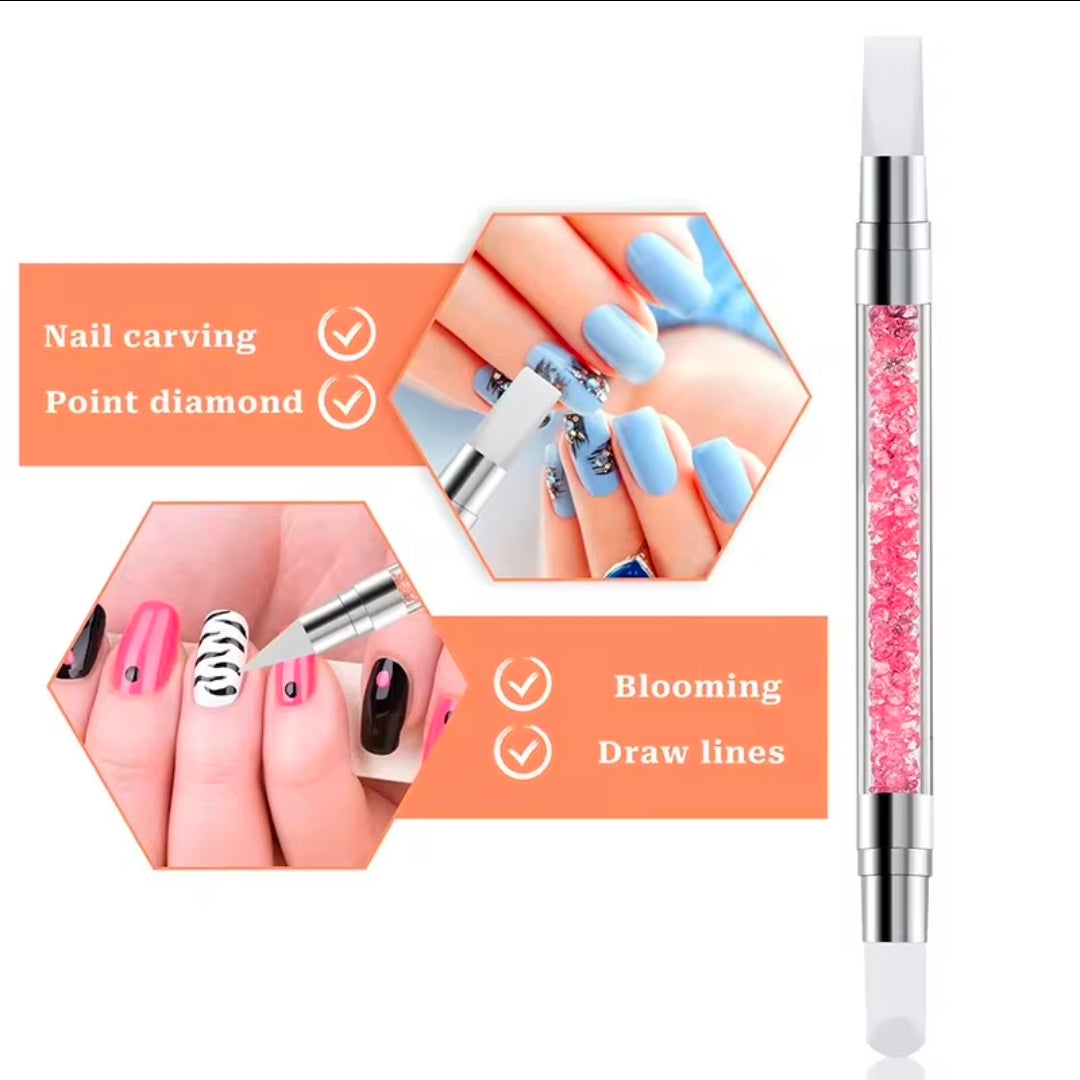 1pc or 5pcs Double Ended Silicone Sculpture Pen Sculpture Dotting Pen Silicone Nails Art Brush Manicure Carving Pen DIY Manicure Tools