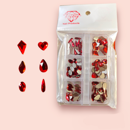 120pcs Mixed Shape Rhinestones Silver Flat Back