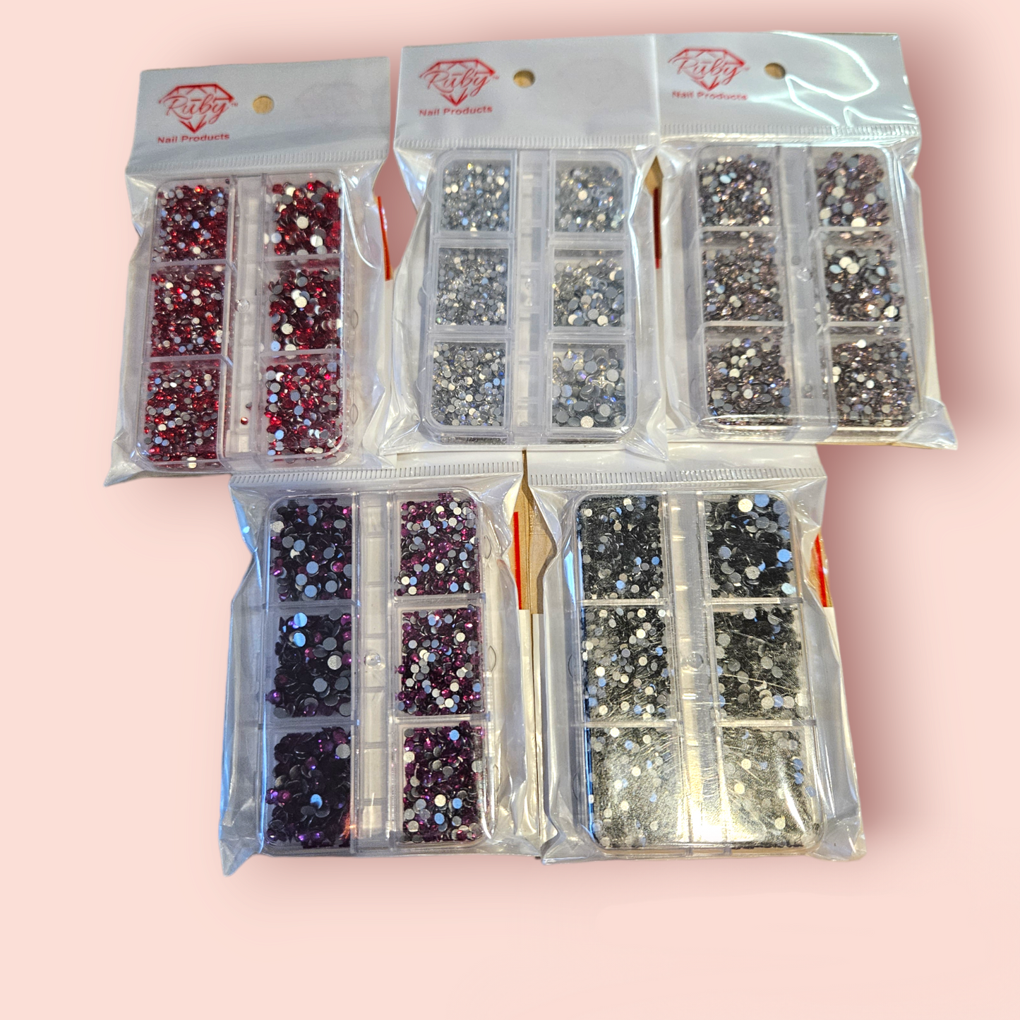 2500pcs Round Flatback Nail Rhinestones Mixed Sizes