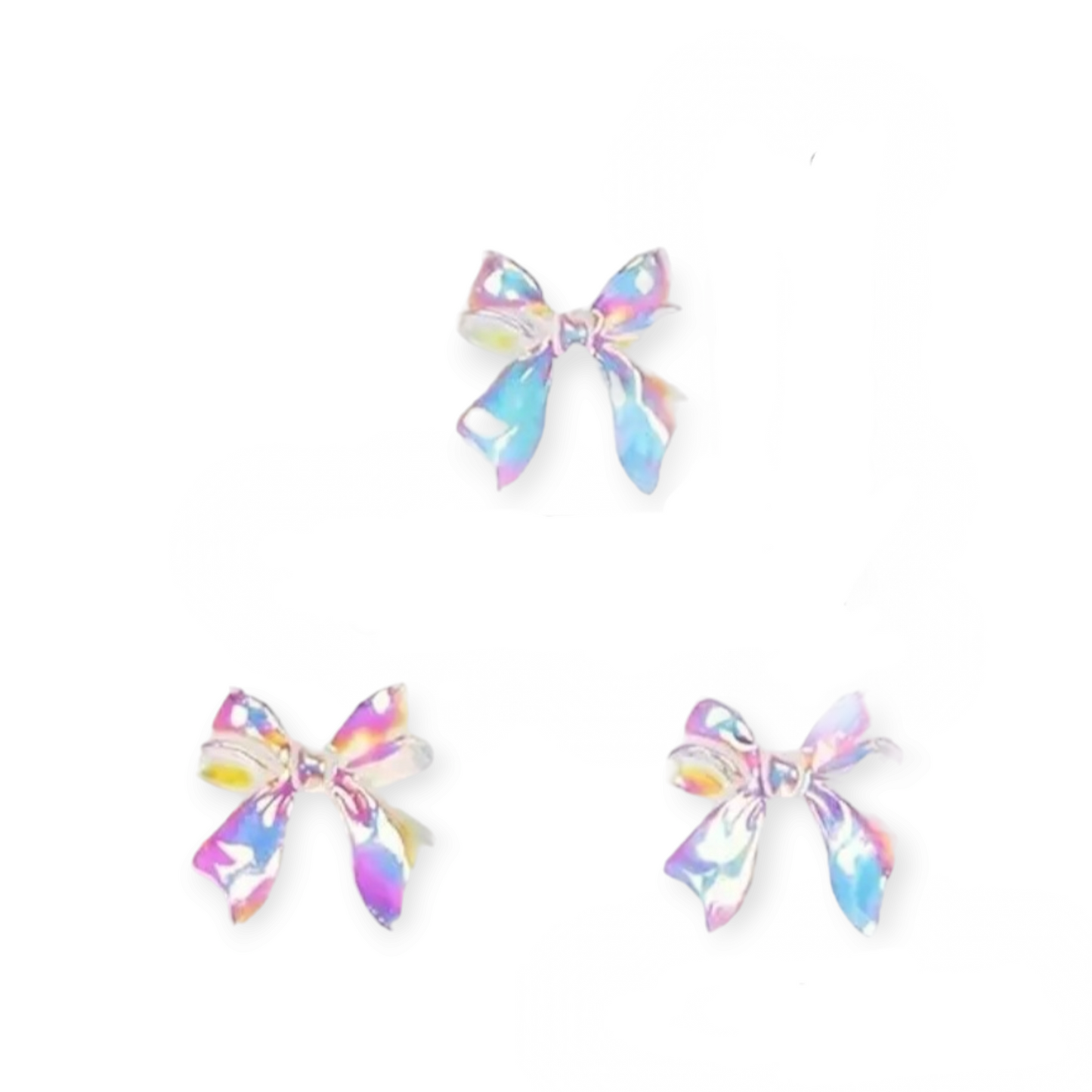 3D Bows Nail Charms Resin Metal 10pcs