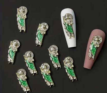 5pcs 3D San Judas Virgin Mary Nail Charms Alloy