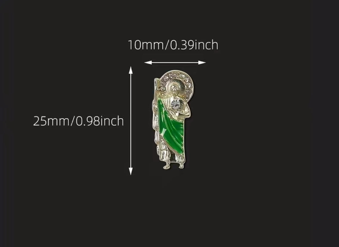 5pcs 3D San Judas Virgin Mary Nail Charms Alloy