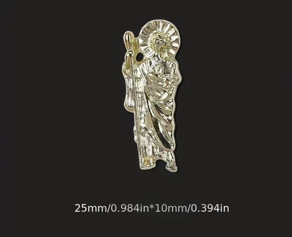 5pcs 3D San Judas Virgin Mary Nail Charms Alloy