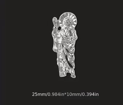 5pcs 3D San Judas Virgin Mary Nail Charms Alloy