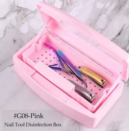 Plastic Nail Disinfecting Sterilizer Tray Box Storage