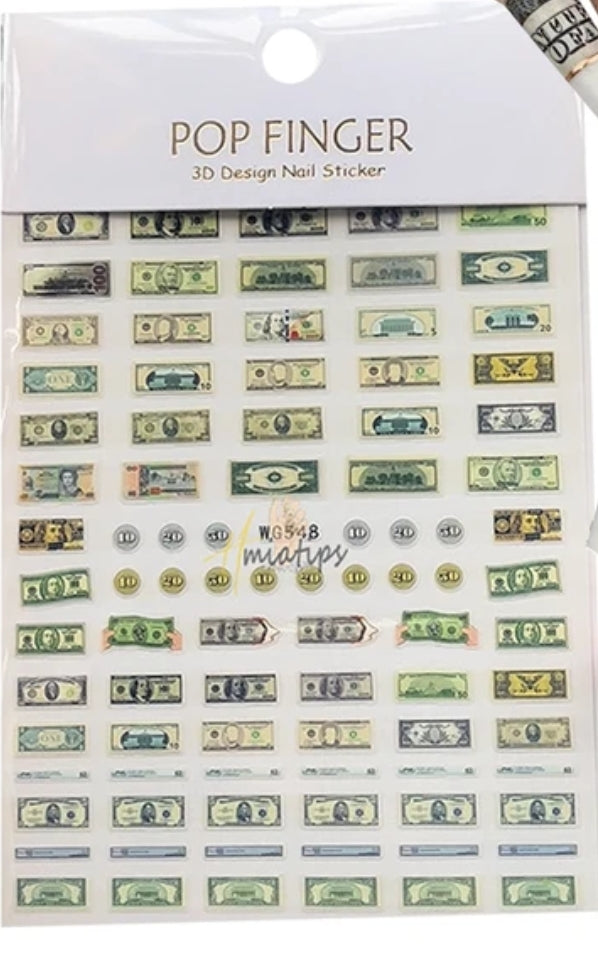 Money Nail Stickers