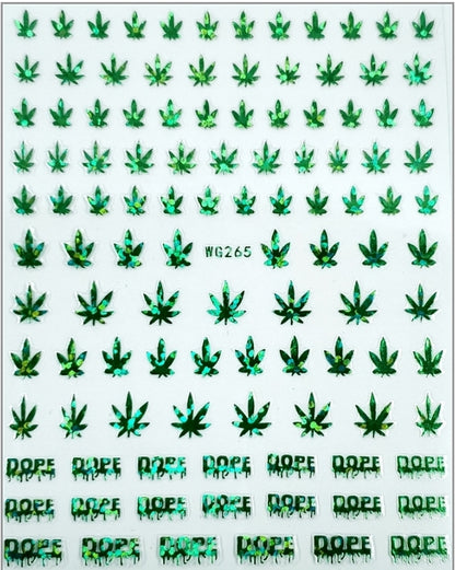 Weed Marijuana Cannabis Nail Sticker