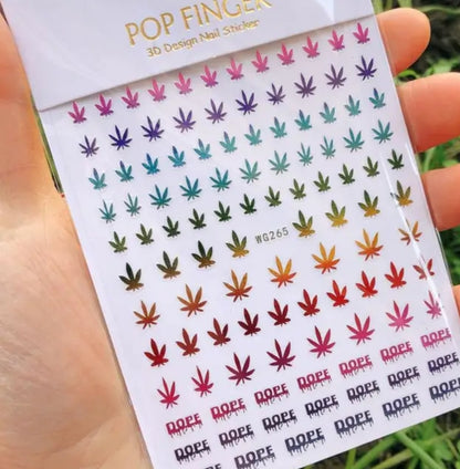 Weed Marijuana Cannabis Nail Sticker