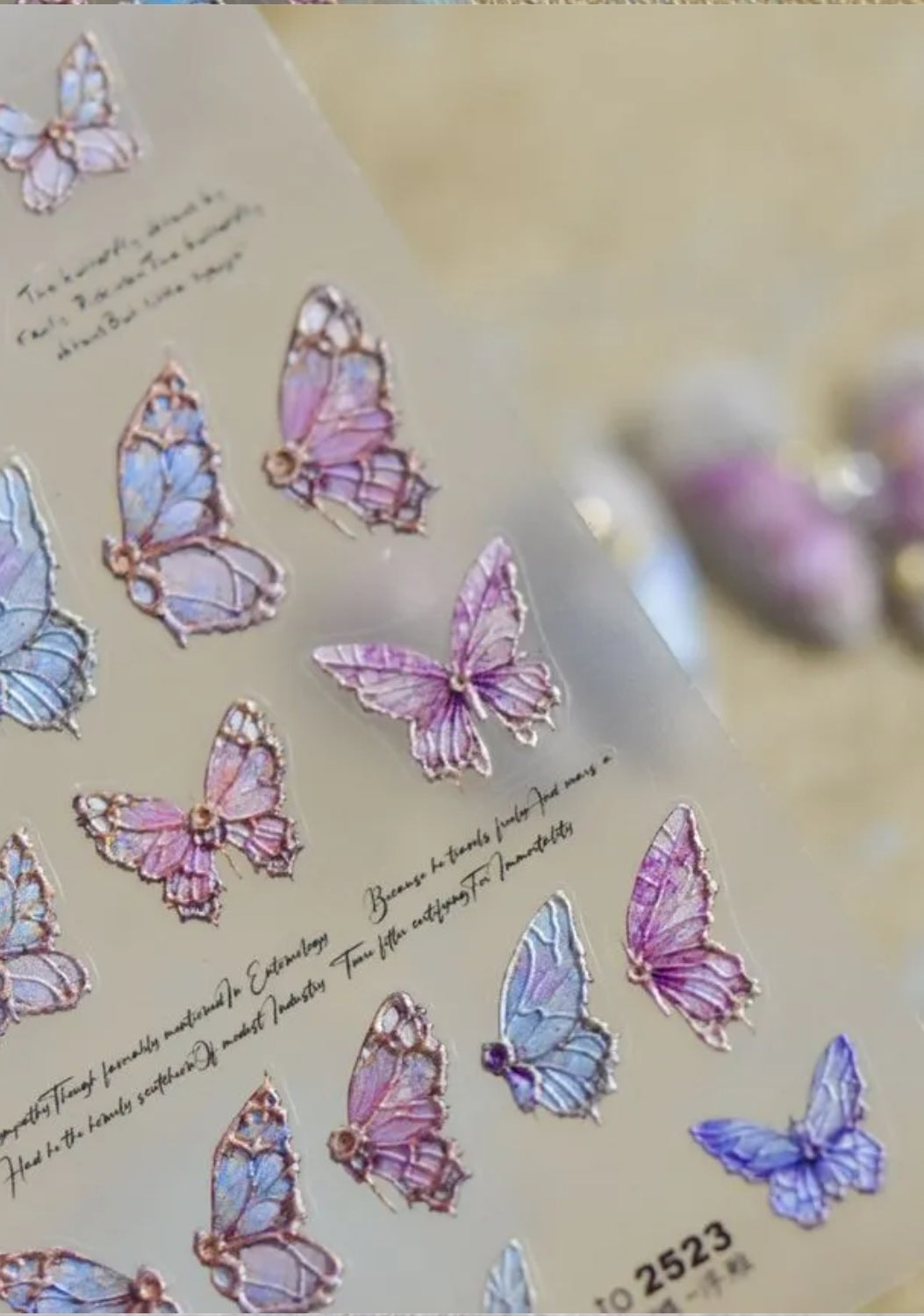 Tomoni 5D Butterfly Nail Art Stickers