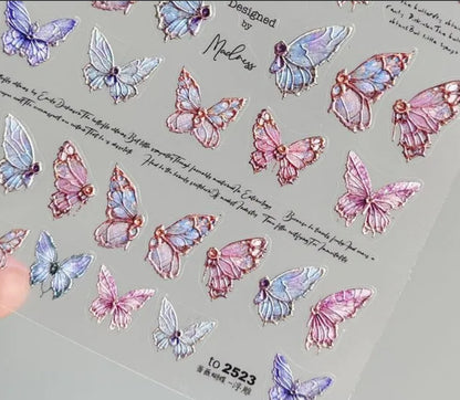 Tomoni 5D Butterfly Nail Art Stickers