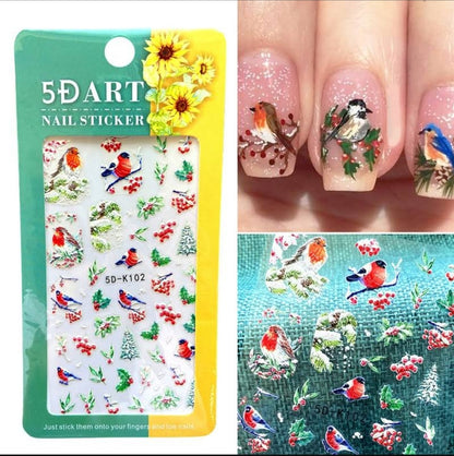 Various Christmas Nail Stickers 3D 5D