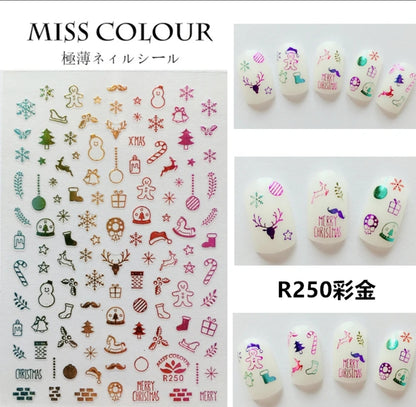 Various Christmas Nail Stickers 3D 5D