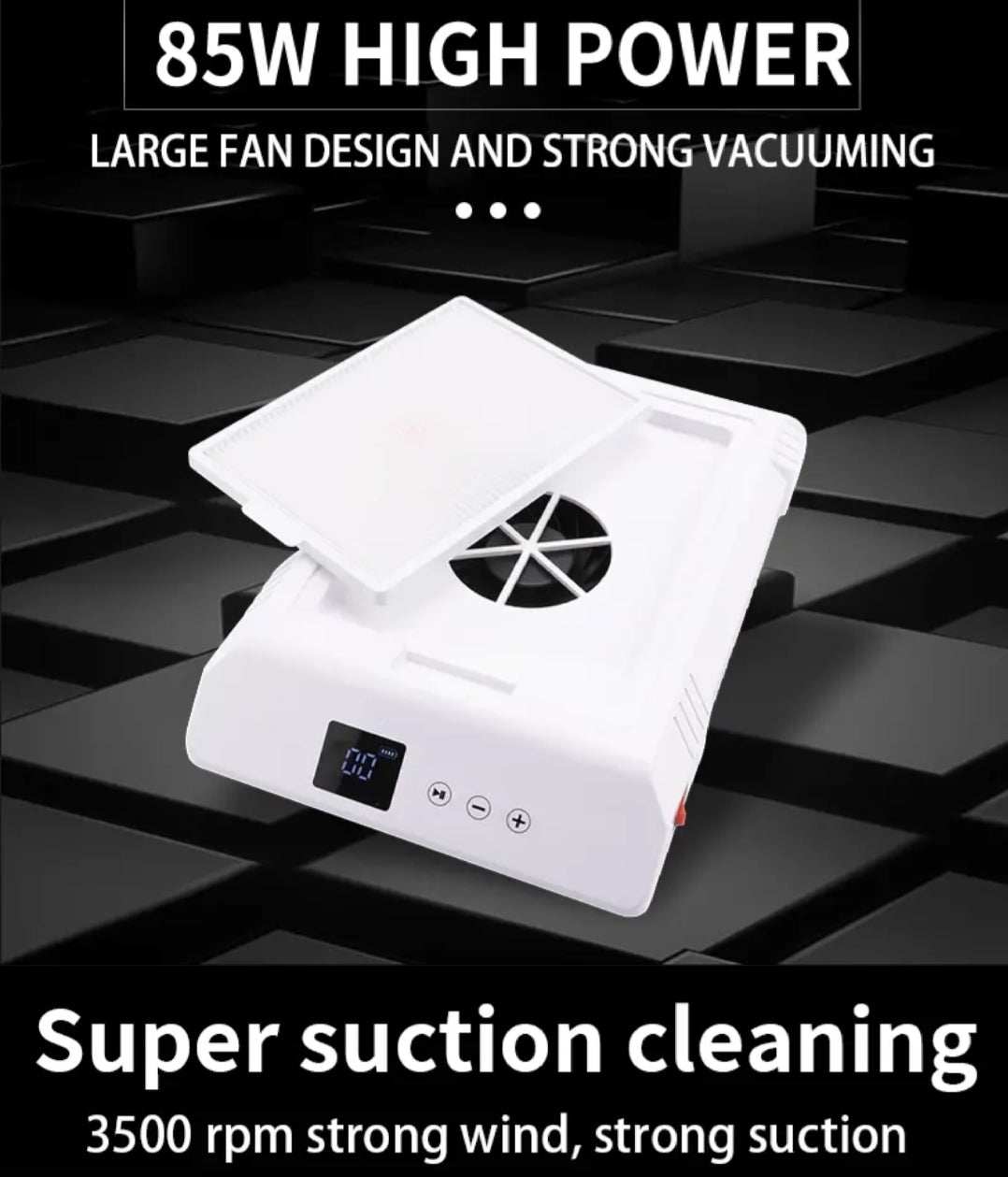 85W Powerful Nail Dust Collector White Portable