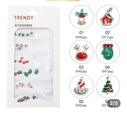 Christmas Nail Charms Mix 6 Grid 30pcs