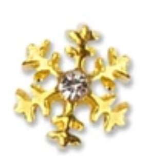 Small Snowflakes Gold Silver Nail Charms