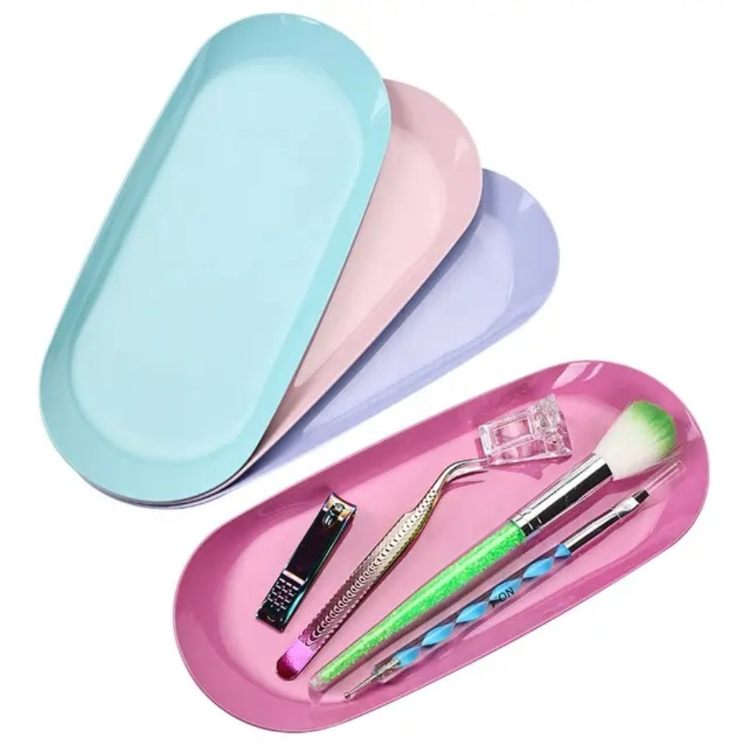 Stainless Steel Tray Dish Nail Tools Nail Art Organizer Storage Hearts and Oval