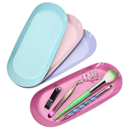 Stainless Steel Tray Dish Nail Tools Nail Art Organizer Storage Hearts and Oval