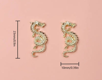 5pcs Dragon Nail Charms Gold Silver