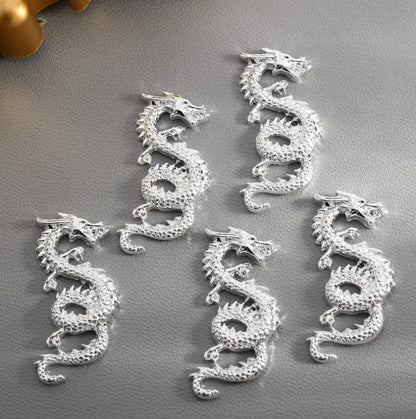 5pcs Dragon Nail Charms Gold Silver