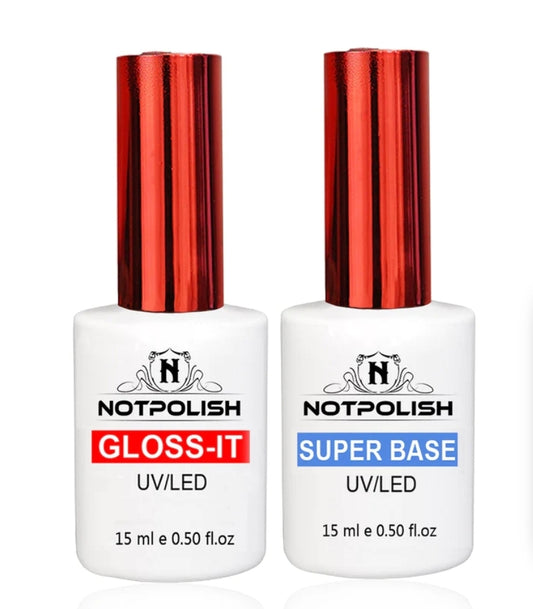 NotPolish Top and Base Gel Gloss It and Super Base .5 oz 15ml