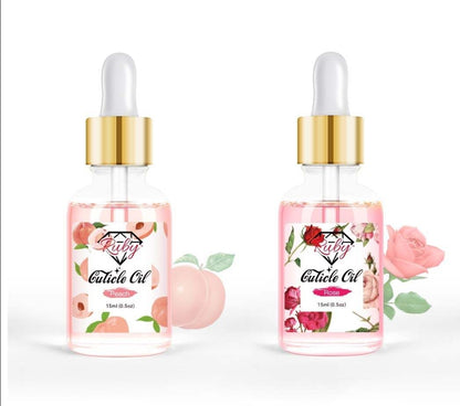 Ruby Cuticle Oil 15ml 0.5oz Rose or Peach Scent with Dropper