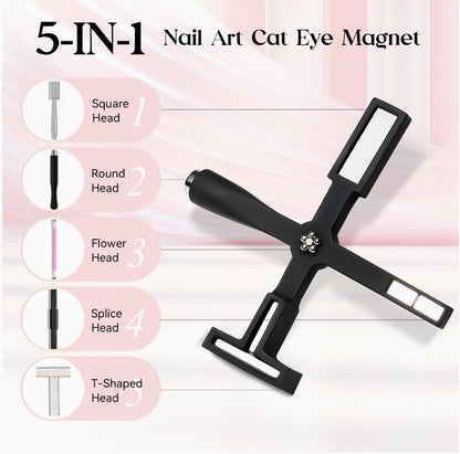 5 in 1 Strong Magnet for CatEye Gels Multifunction Pink Black