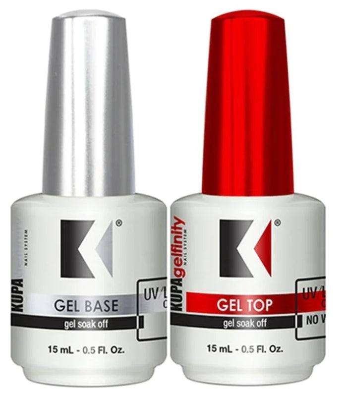 Kupa GelFinity Top, Base, Matte Top 0.5 oz and Refill 8oz Top Gel