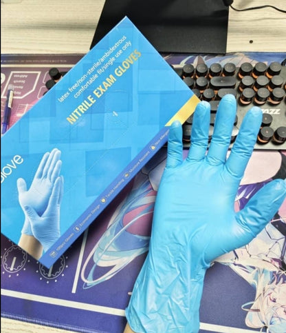 Pure Nitrile and Nitrile Vinyl Blend Gloves 100pcs Latex-Free Pink, Blue, Black