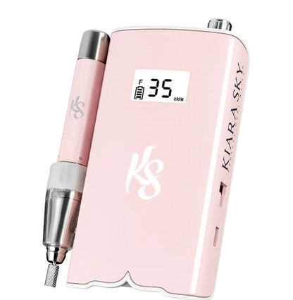 Kiara Sky Portable Nail Drill 35,000 RPM Pink/White