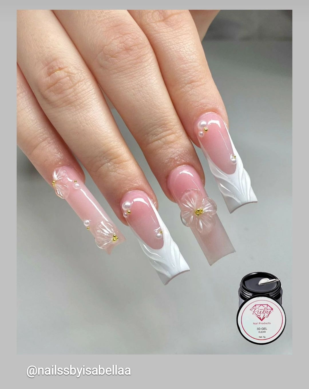Ruby 3D Molding Gel Non-Sticky Nail Art Glue Solid Builder Gel 10g