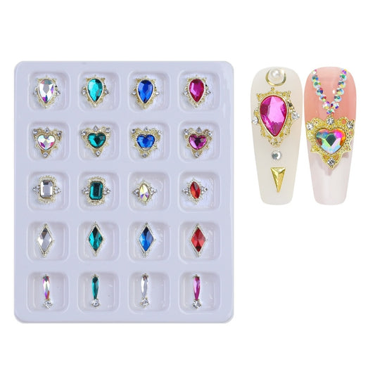 20pcs Mix Large Rhinestones Diamond Nail Art Decorations